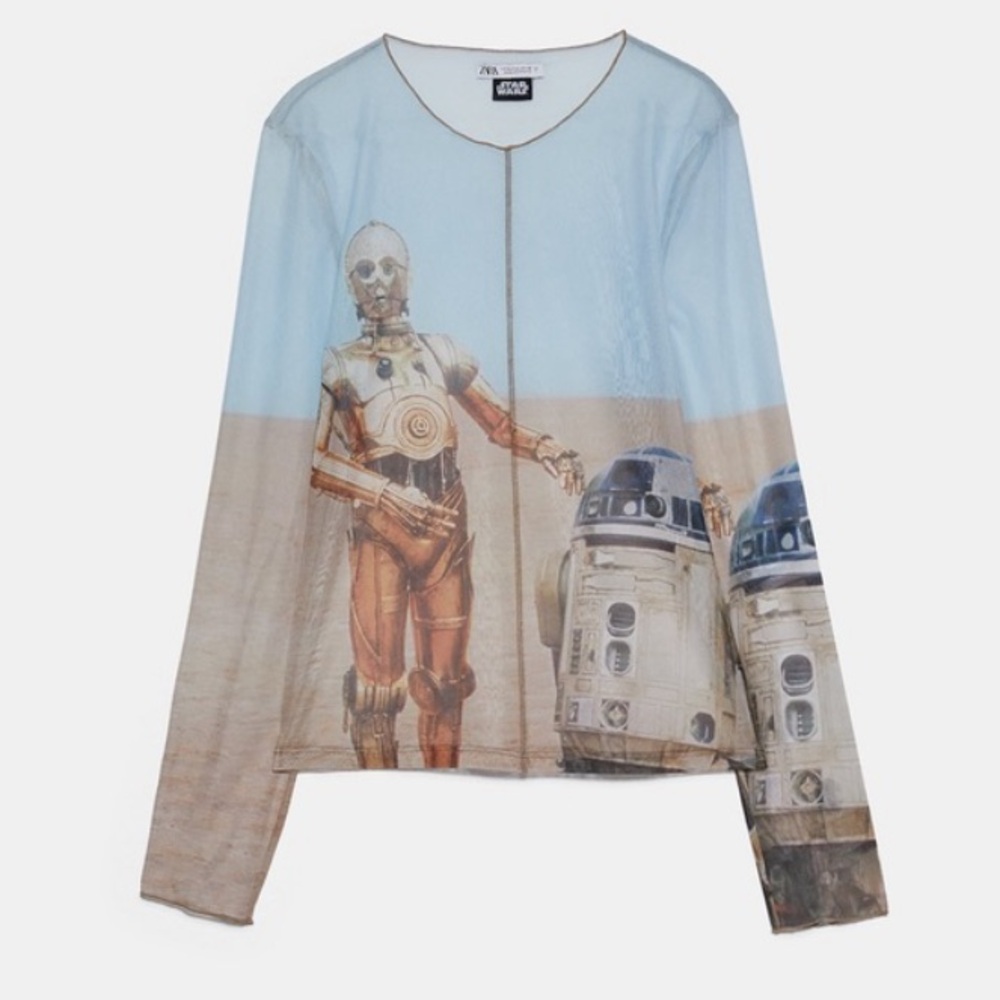 REALLY RARE SOLD OUT BNWT STAR WARS MESH LONG SLEEVE TOP FROM ZARA. SIZE SMALL.